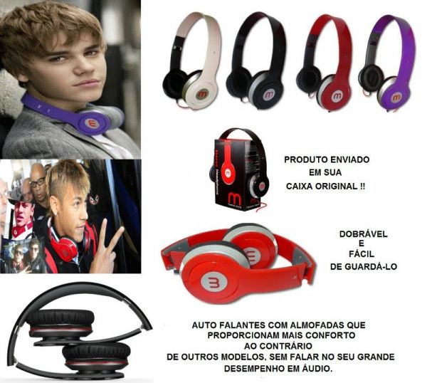 Fone De Ouvido Beats Headphone Mp3 / Pc / Mp4 / Celular